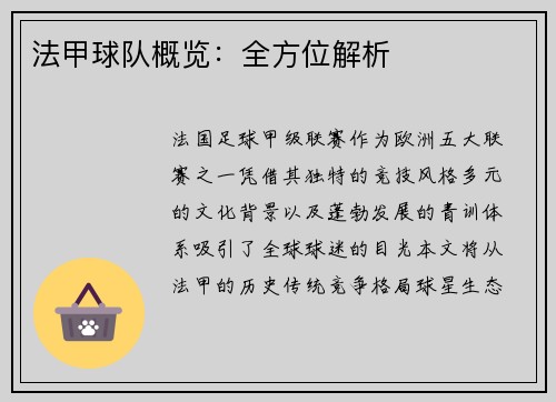 法甲球队概览：全方位解析
